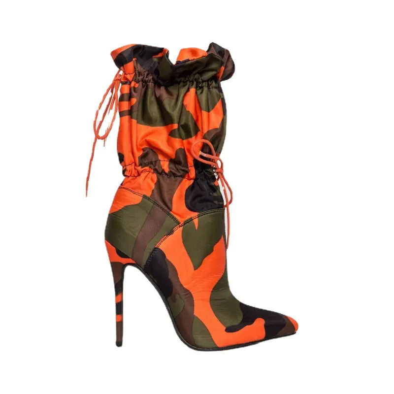 Stiletto Pointed Toe Mid Tube High Heel Boots