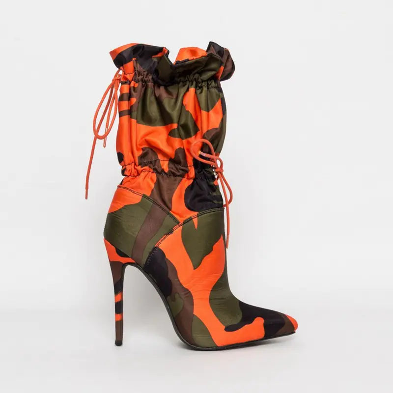 Stiletto Pointed Toe Mid Tube High Heel Boots
