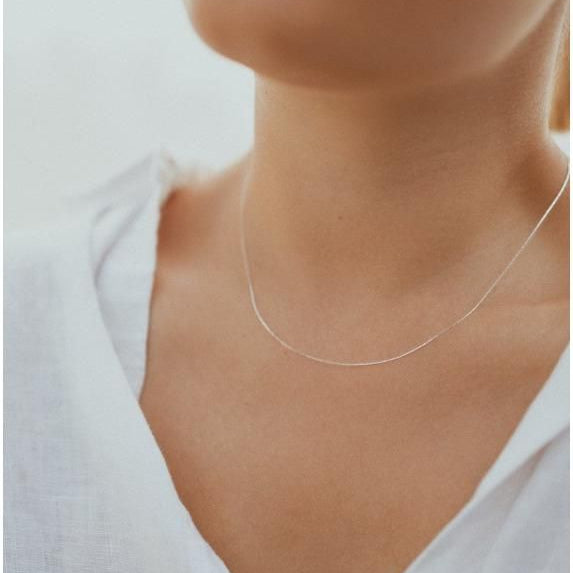 Fine Necklace Silver Beading Chain