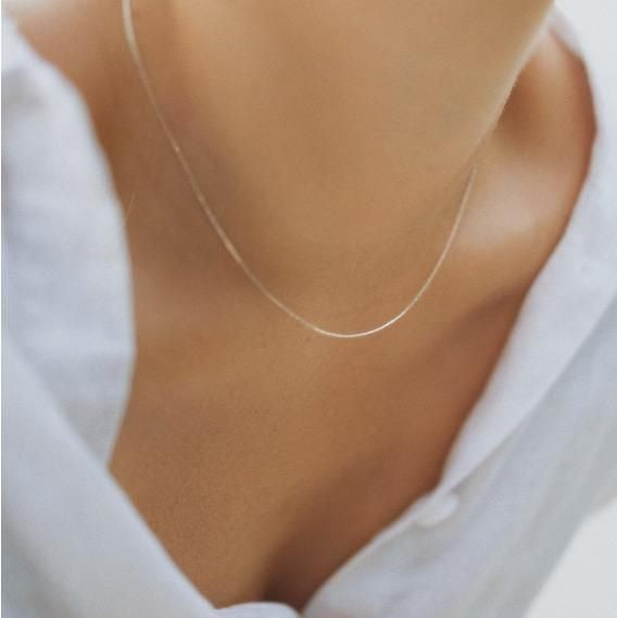 Fine Necklace Silver Beading Chain