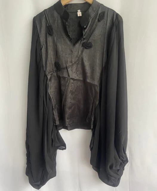 2023 Women's Vintage Patchwork Blouses with Batwing Sleeves
